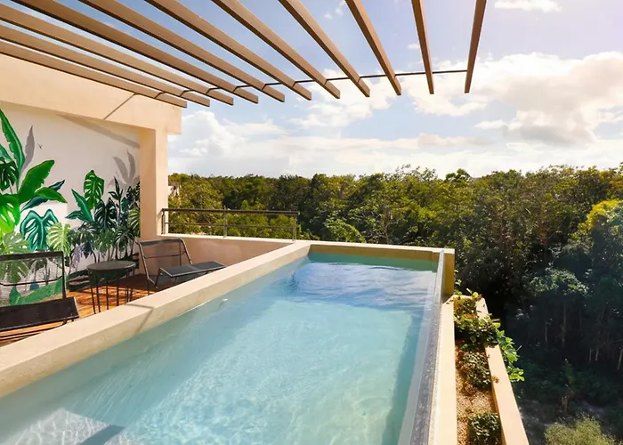 Private Rooftop Pool 3br Penthouse In The Jungle Appartement Tulum Pueblo